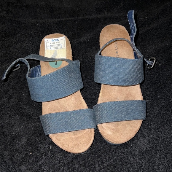 Lucky Brand Denim Blue Sandals - Picture 1 of 3